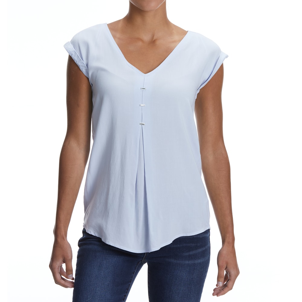 MAISON COUPE Women's Rayon Cap-Sleeve Shirt S
