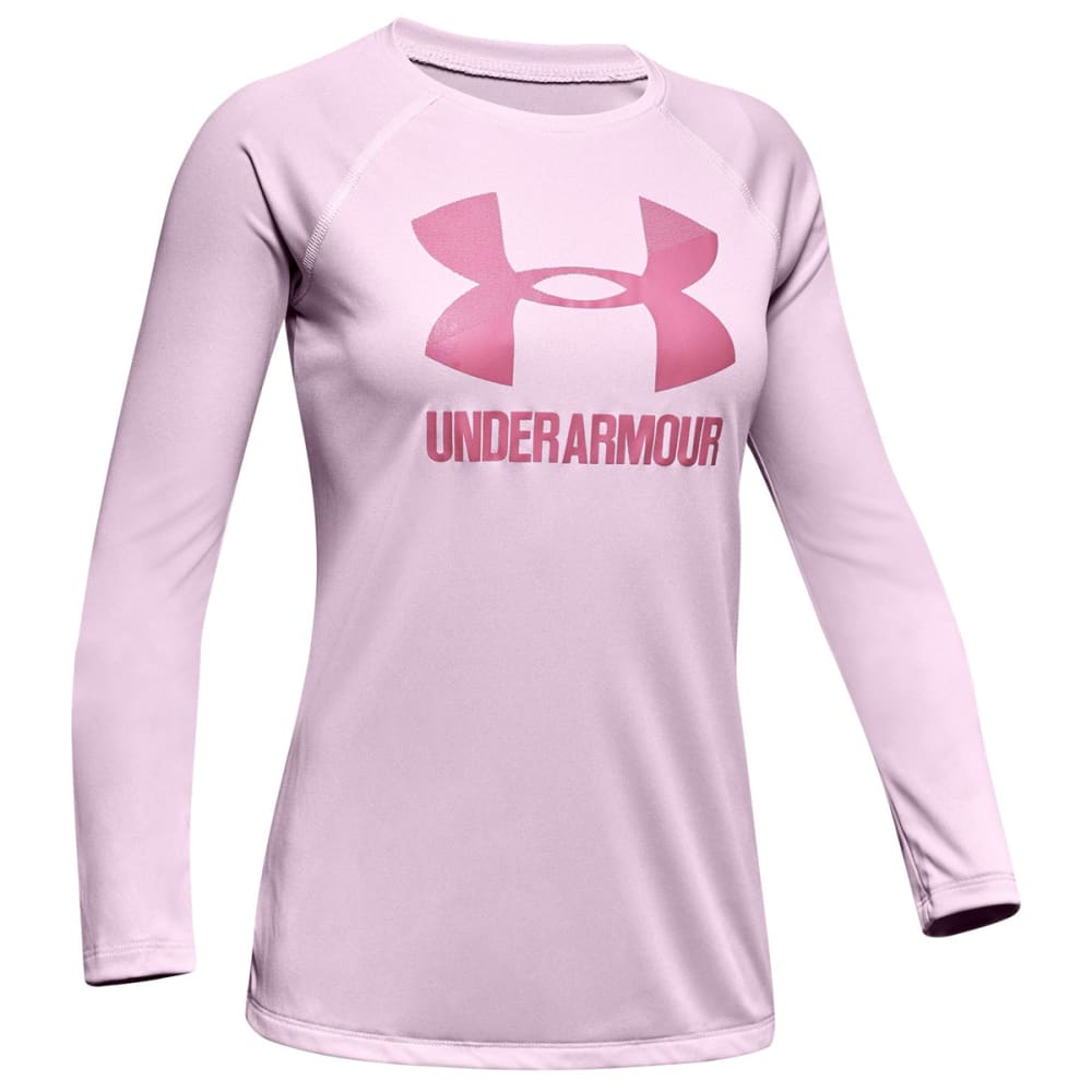 UNDER ARMOUR Girls' Big Logo Long-Sleeve Tee M