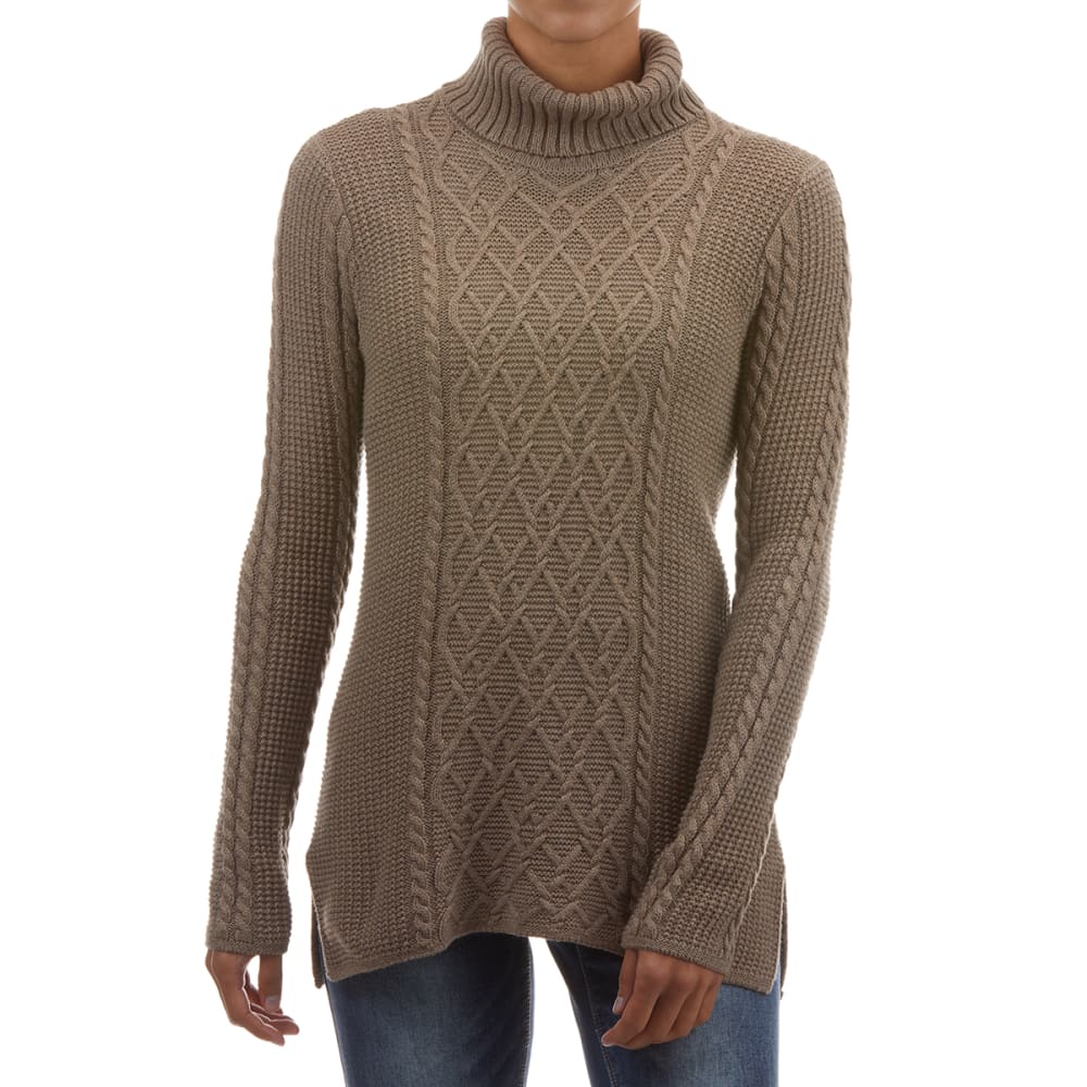 JEANNE PIERRE Women's Cotton Cable Knit Turtleneck S