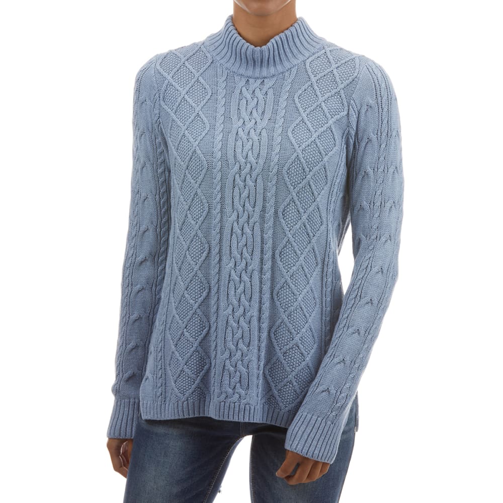 JEANNE PIERRE Women's Cotton Mock Neck Cable Knit Sweater - Bob’s Stores