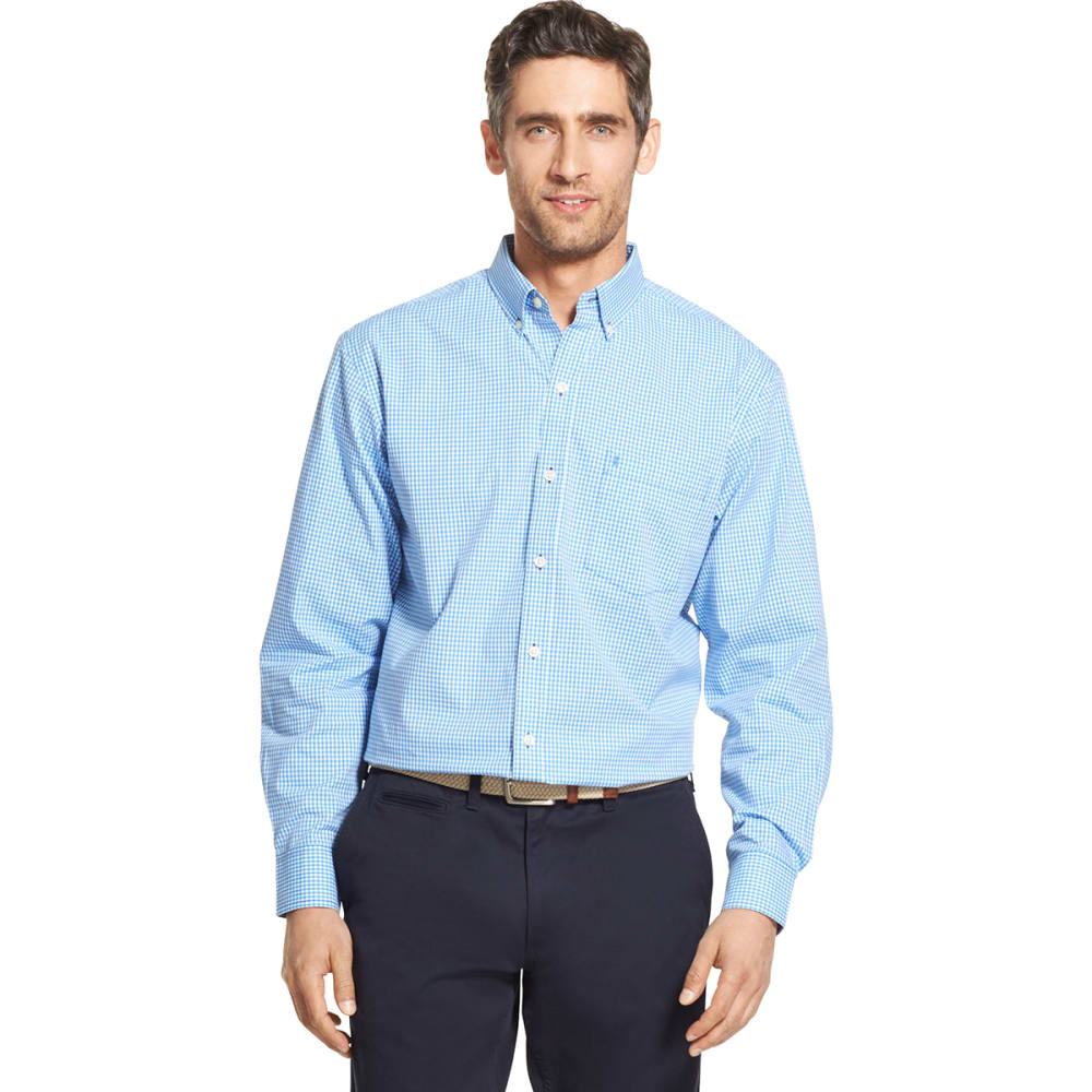 IZOD Men's Long-Sleeve Stretch Gingham Shirt M