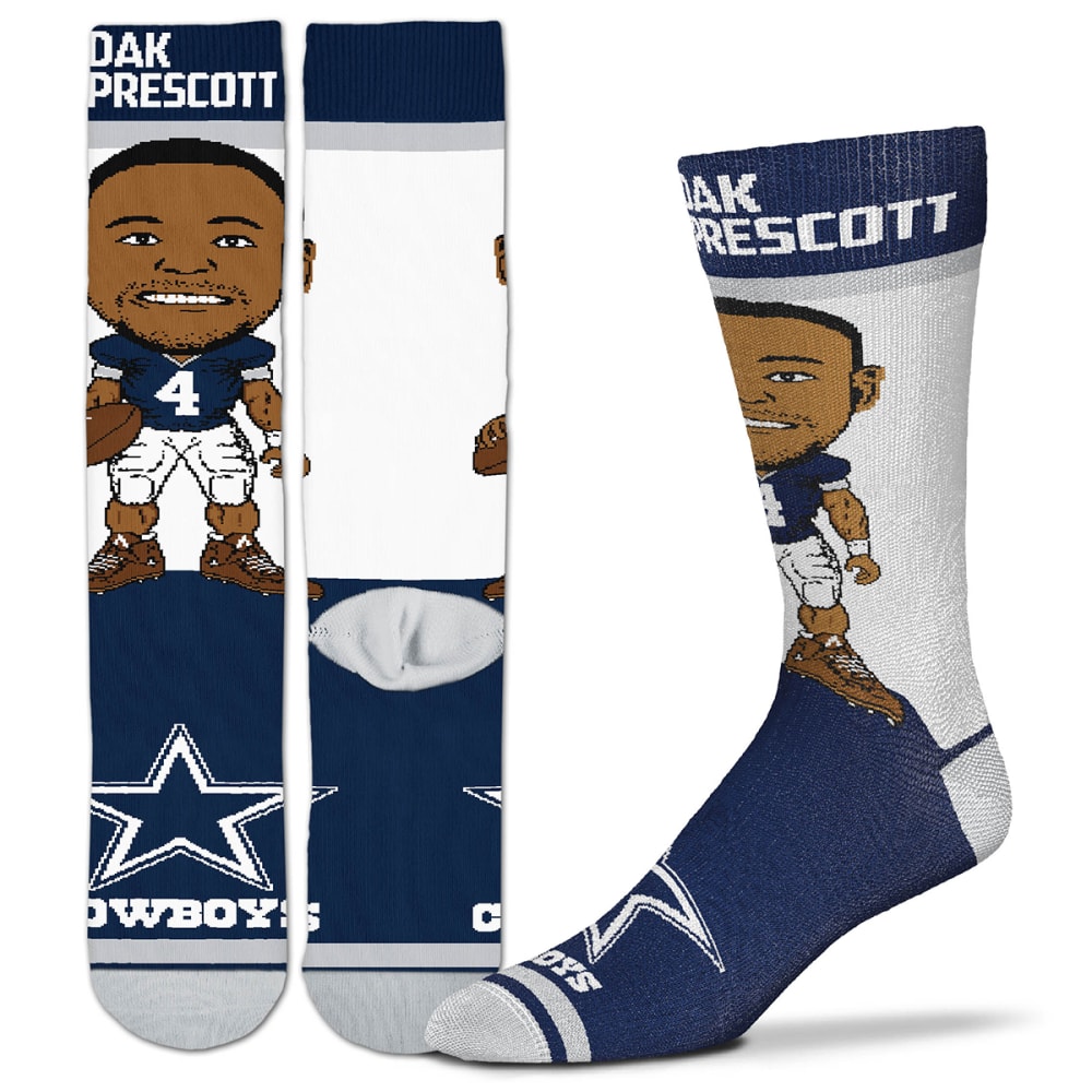 DALLAS COWBOYS Men's Dak Prescott Hashtag Player Socks M