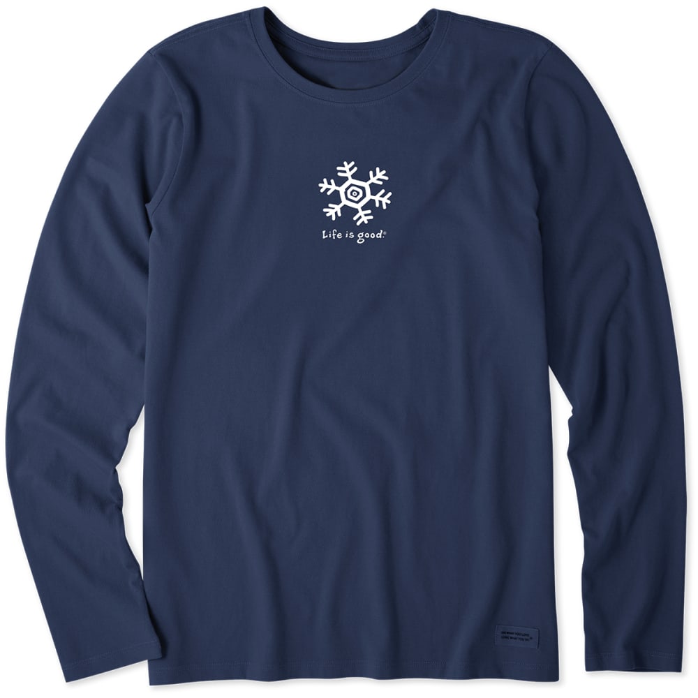 LIFE IS GOOD Women's Long-Sleeve Snowflake Crusher Tee XL