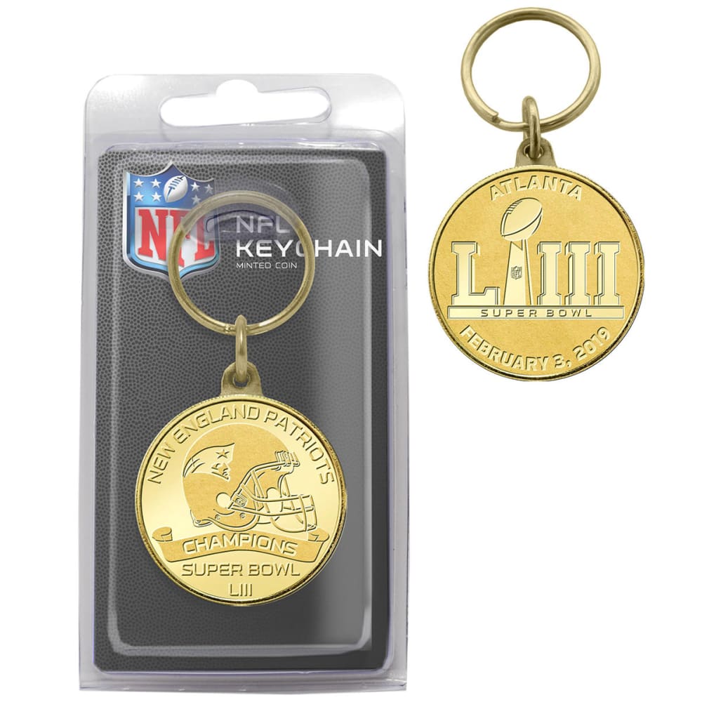 NEW ENGLAND PATRIOTS Super Bowl LIII Champions Bronze Keychain NO SIZE