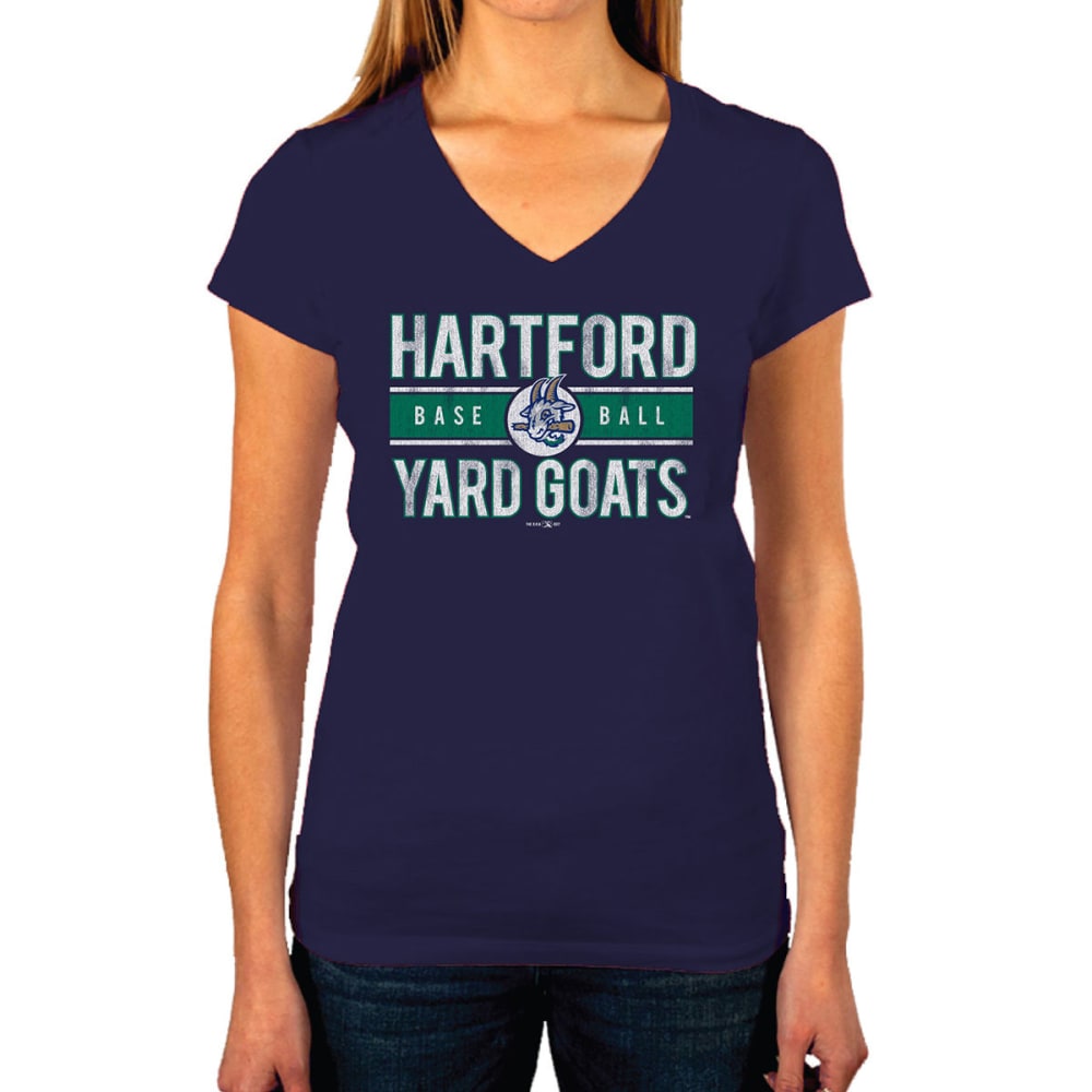 HARTFORD YARD GOATS Women's V-Neck Short-Sleeve Tee S