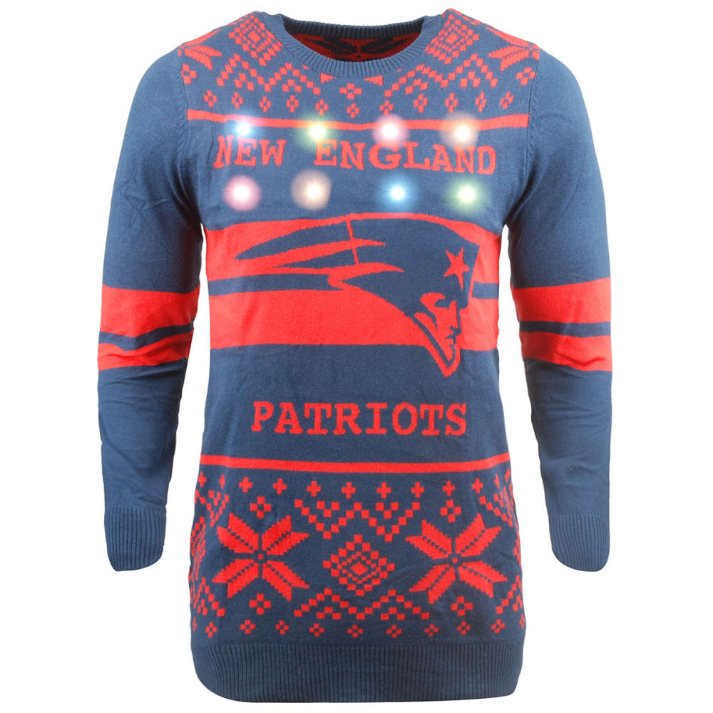 NEW ENGLAND PATRIOTS Men's Light Up Ugly Sweater S