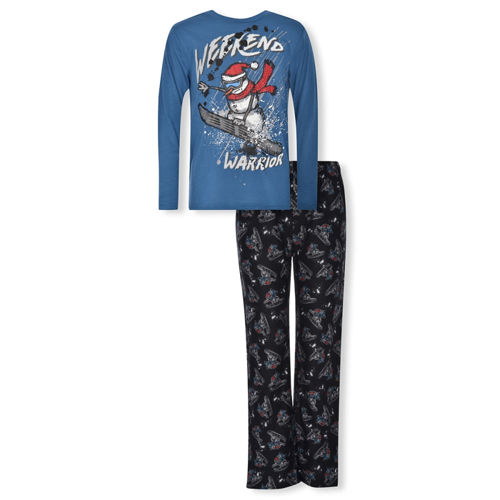 CLOUD NINE Boy's 2 Piece Weekend Warrior Snowman Pajama Set 8-10X