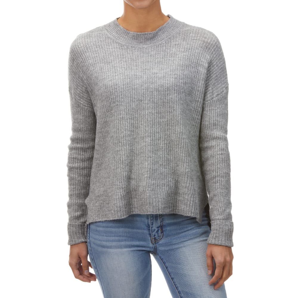 AMBIANCE Juniors' Hi-Low Cropped Mockneck Sweater S