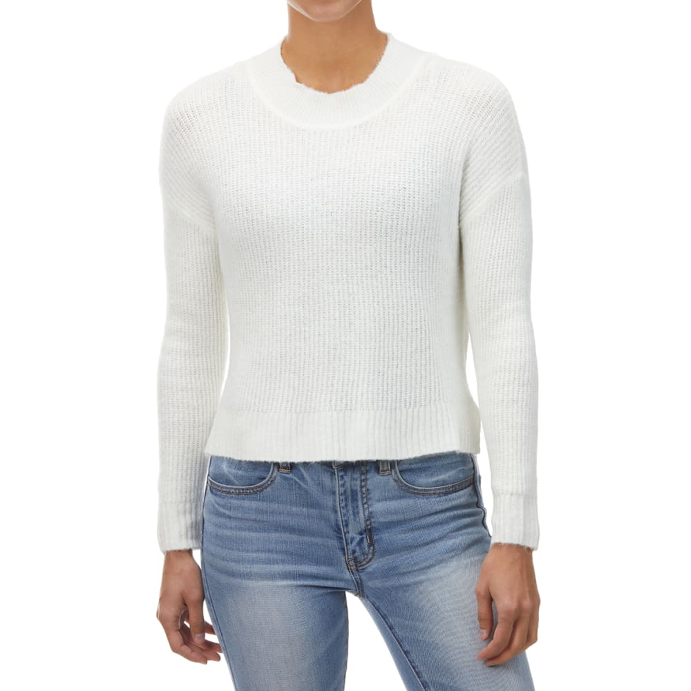 AMBIANCE Juniors' Hi-Low Cropped Mockneck Sweater S