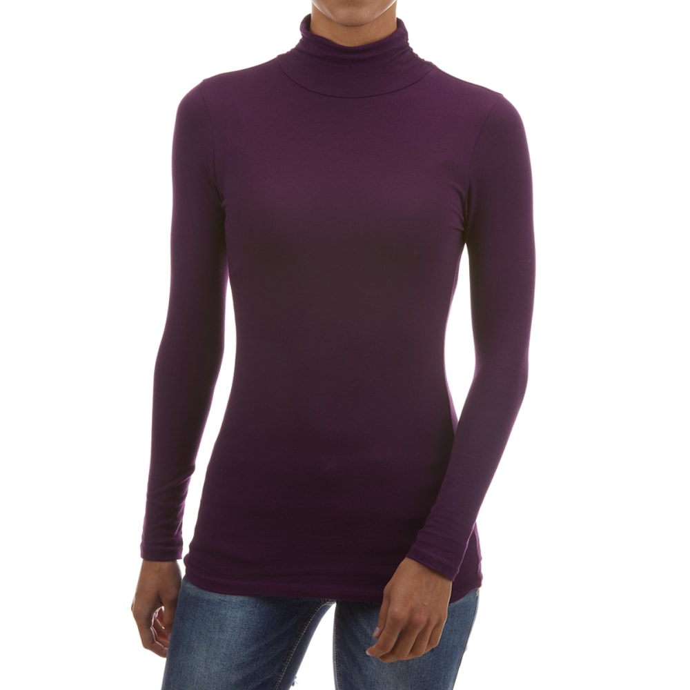 AMBIANCE Juniors' Mock Neck Long-Sleeve Top S