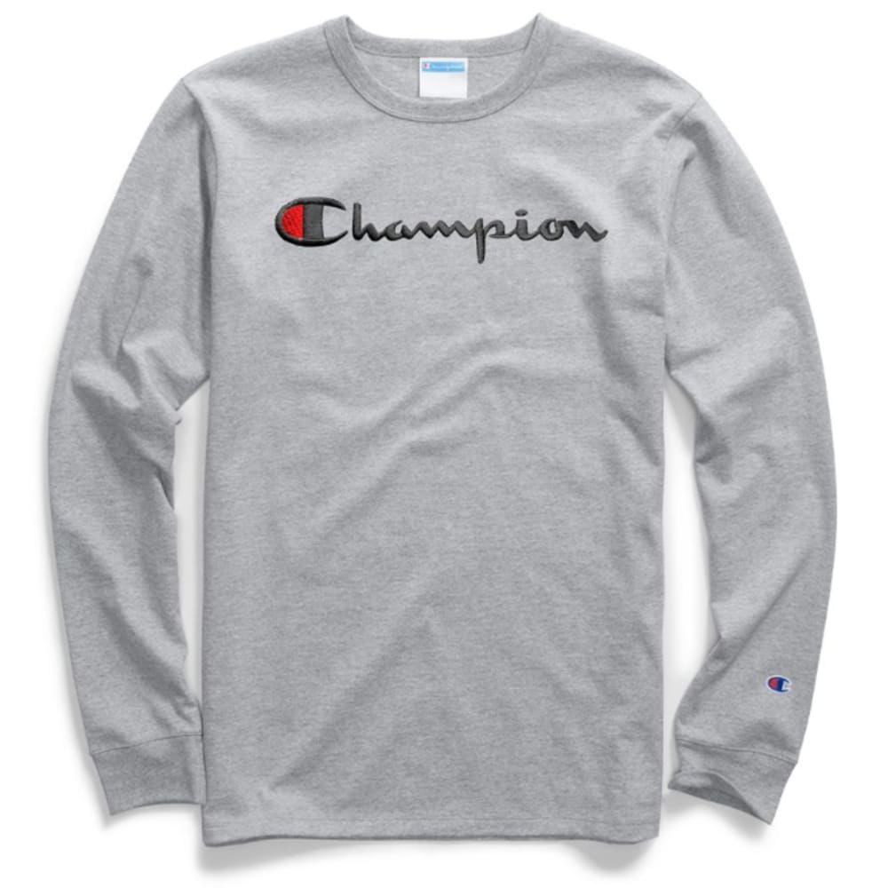 CHAMPION Men's Classic Script Logo Graphic Long-Sleeve Tee - Bob’s Stores