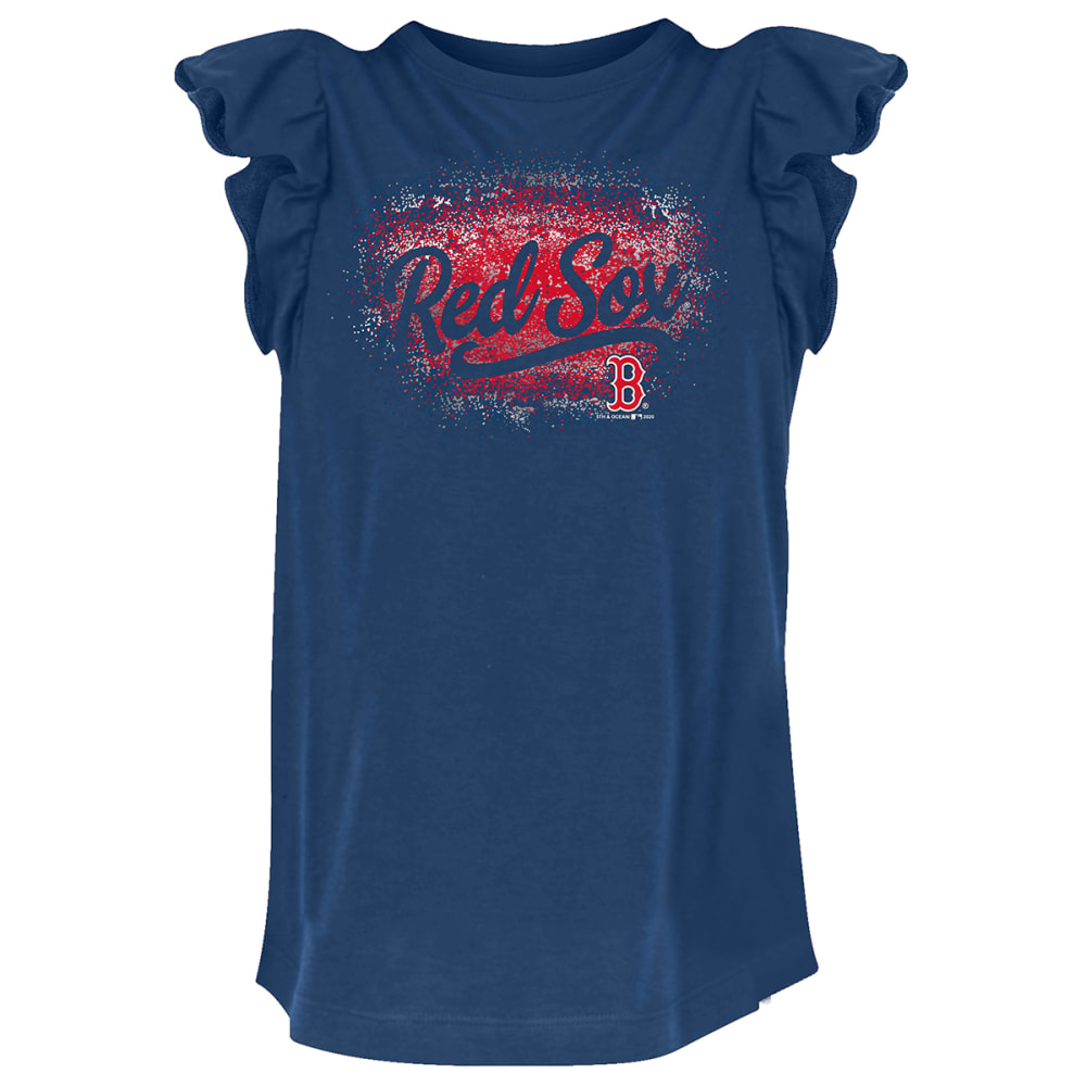 BOSTON RED SOX Girls' Ruffled Short-Sleeve Crew Tee 10/12