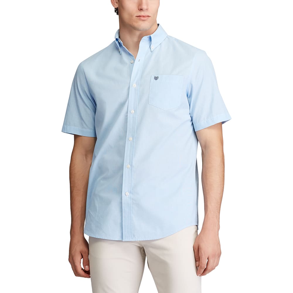 CHAPS Men's Mini-Check Short-Sleeve Woven Shirt M