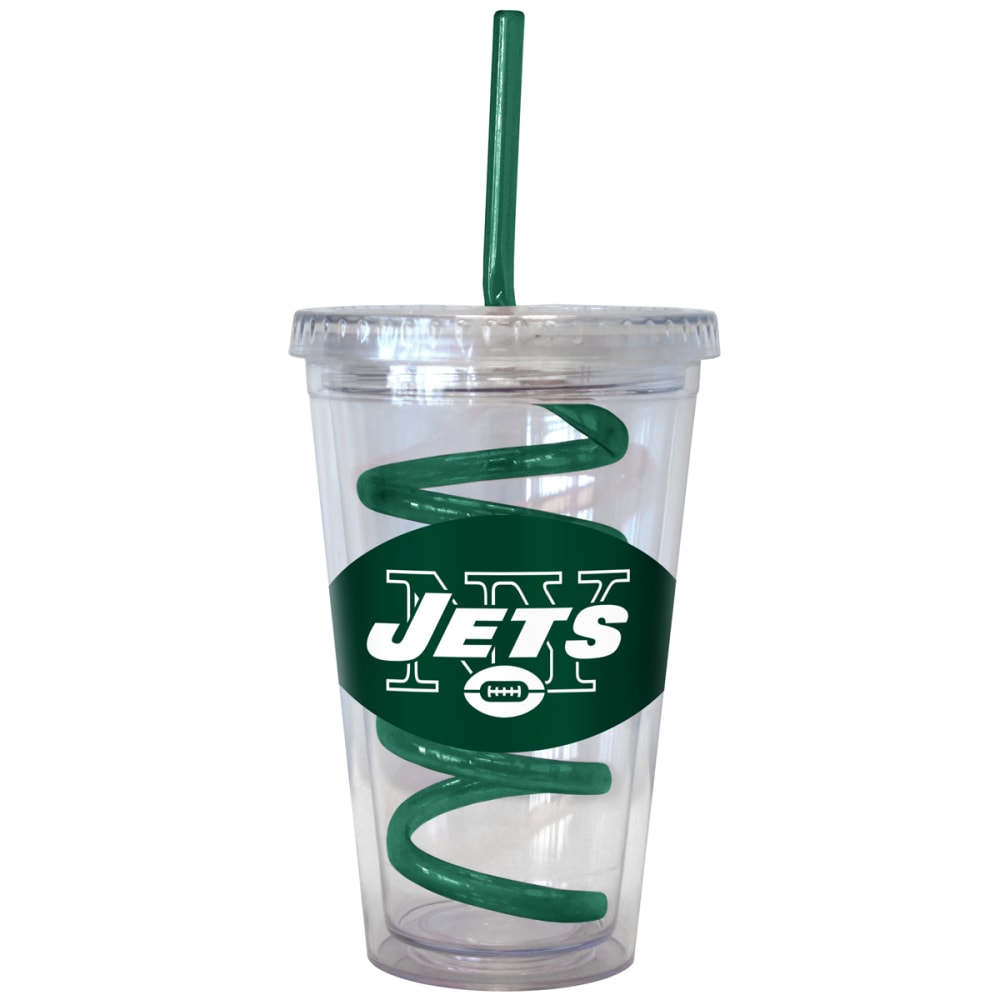 NEW YORK JETS 16 oz. Tumbler with Swirl Straw NO SIZE