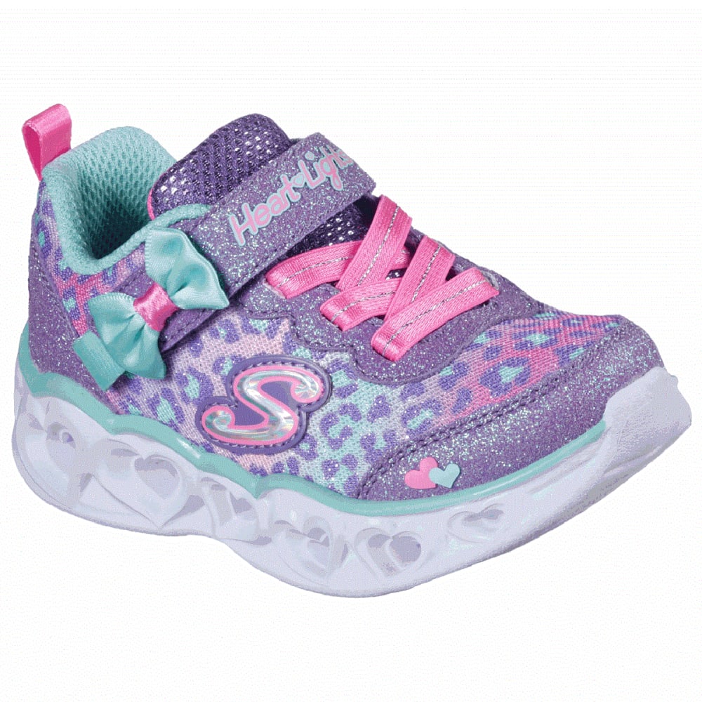 SKECHERS Infant/ Toddler Girls' Heart Lights Leopard Print Sneakers ...