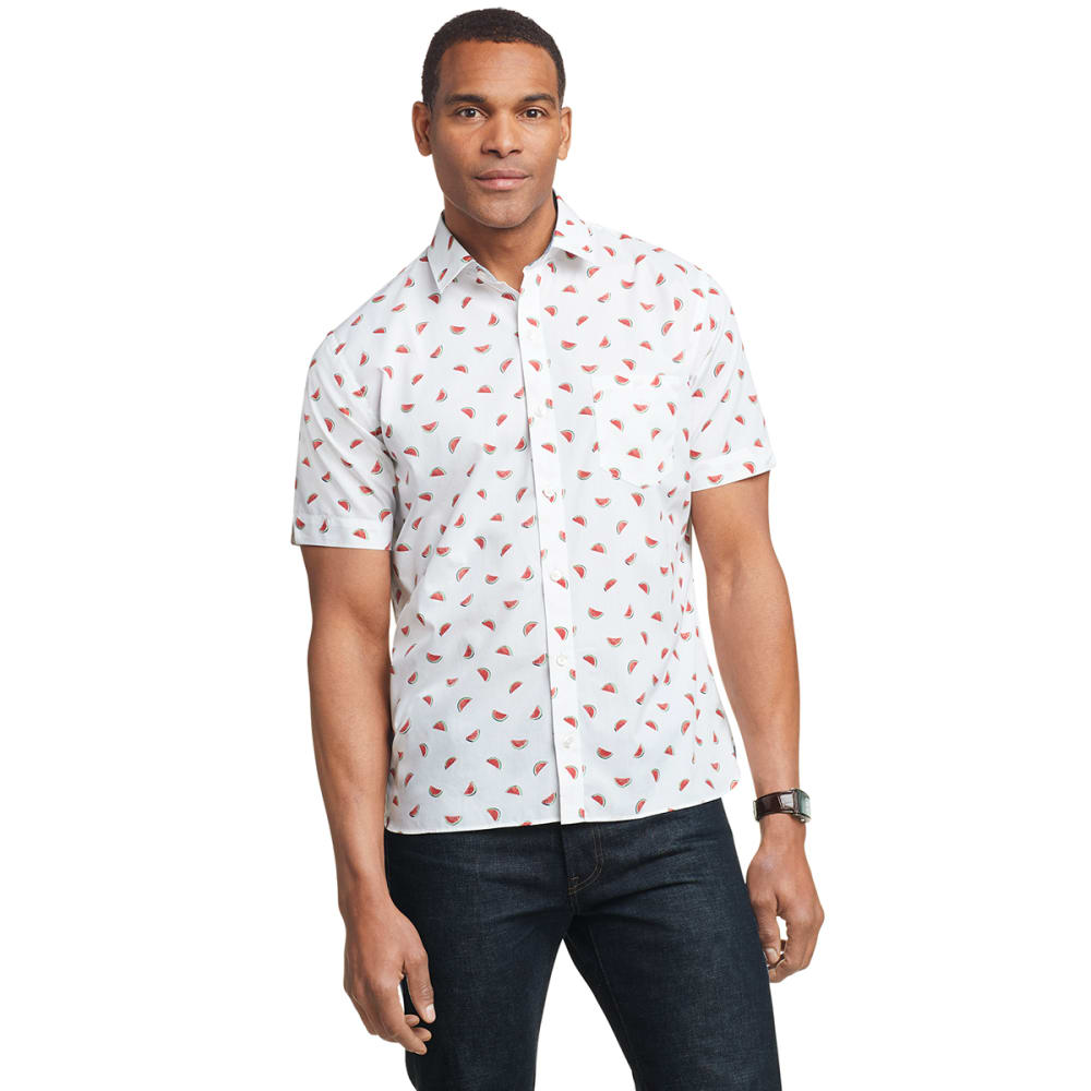 VAN HEUSEN Men's Never Tuck Slim Fit Short-Sleeve Printed Shirt - Bob's  Stores