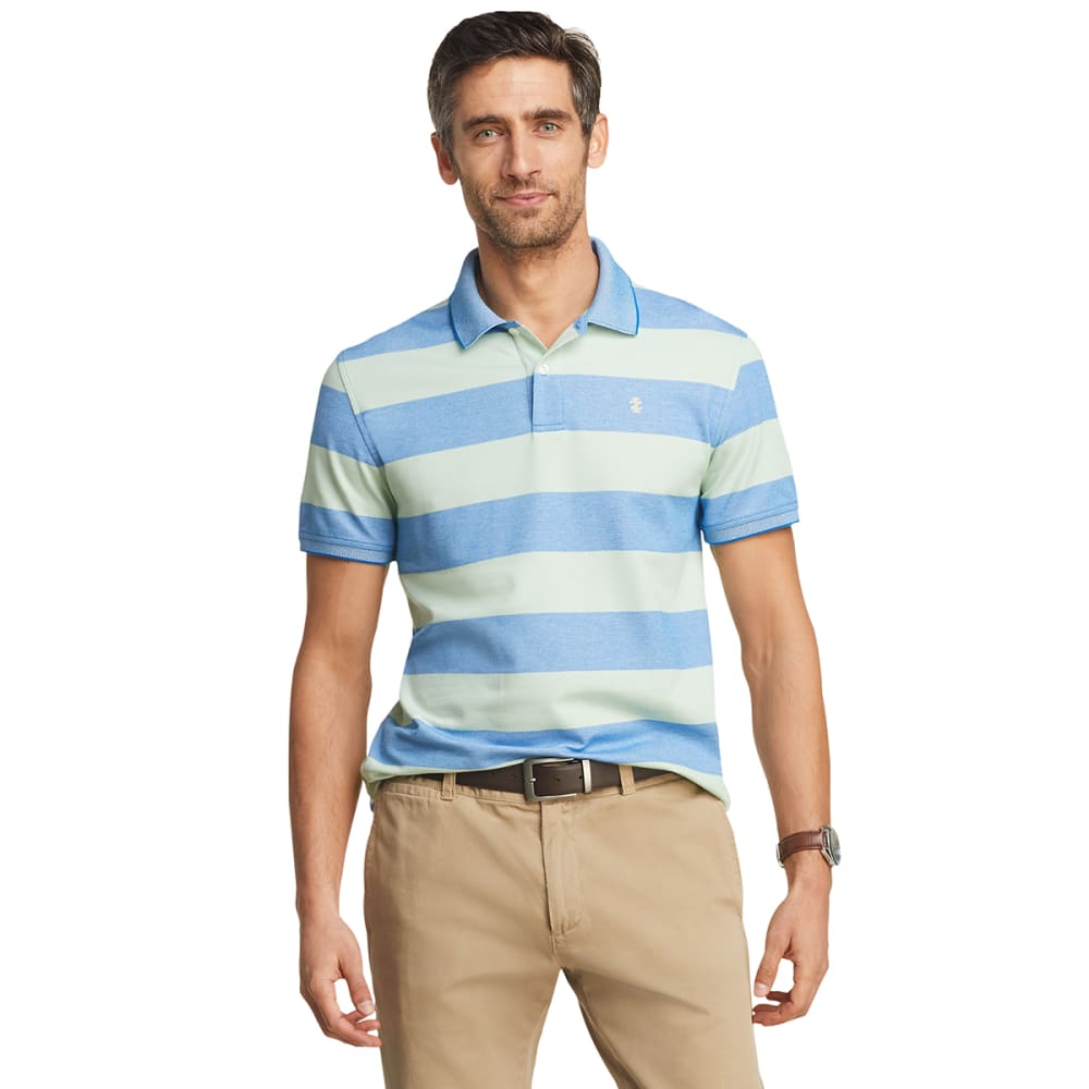 IZOD Men's Advantage Performance Striped Polo Shirt M