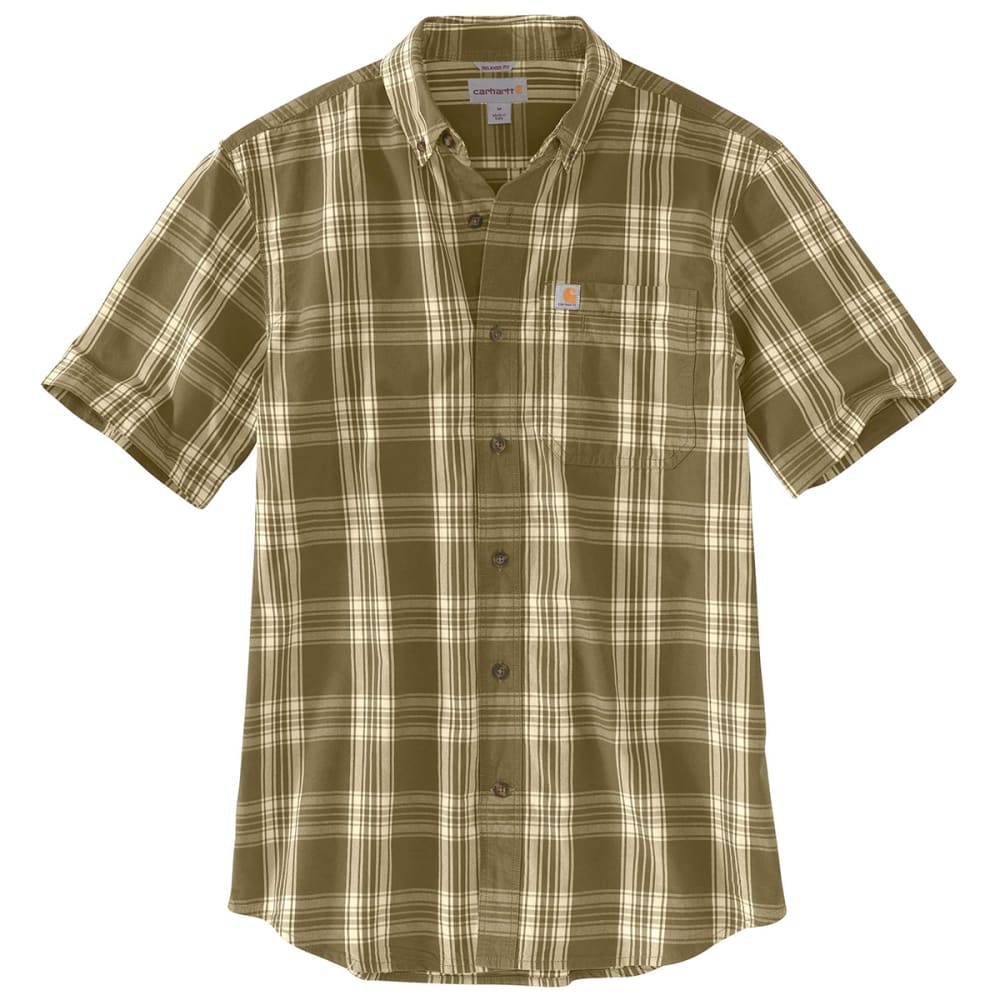 CARHARTT Men's Essential Plaid Button-Down Short-Sleeve Shirt M