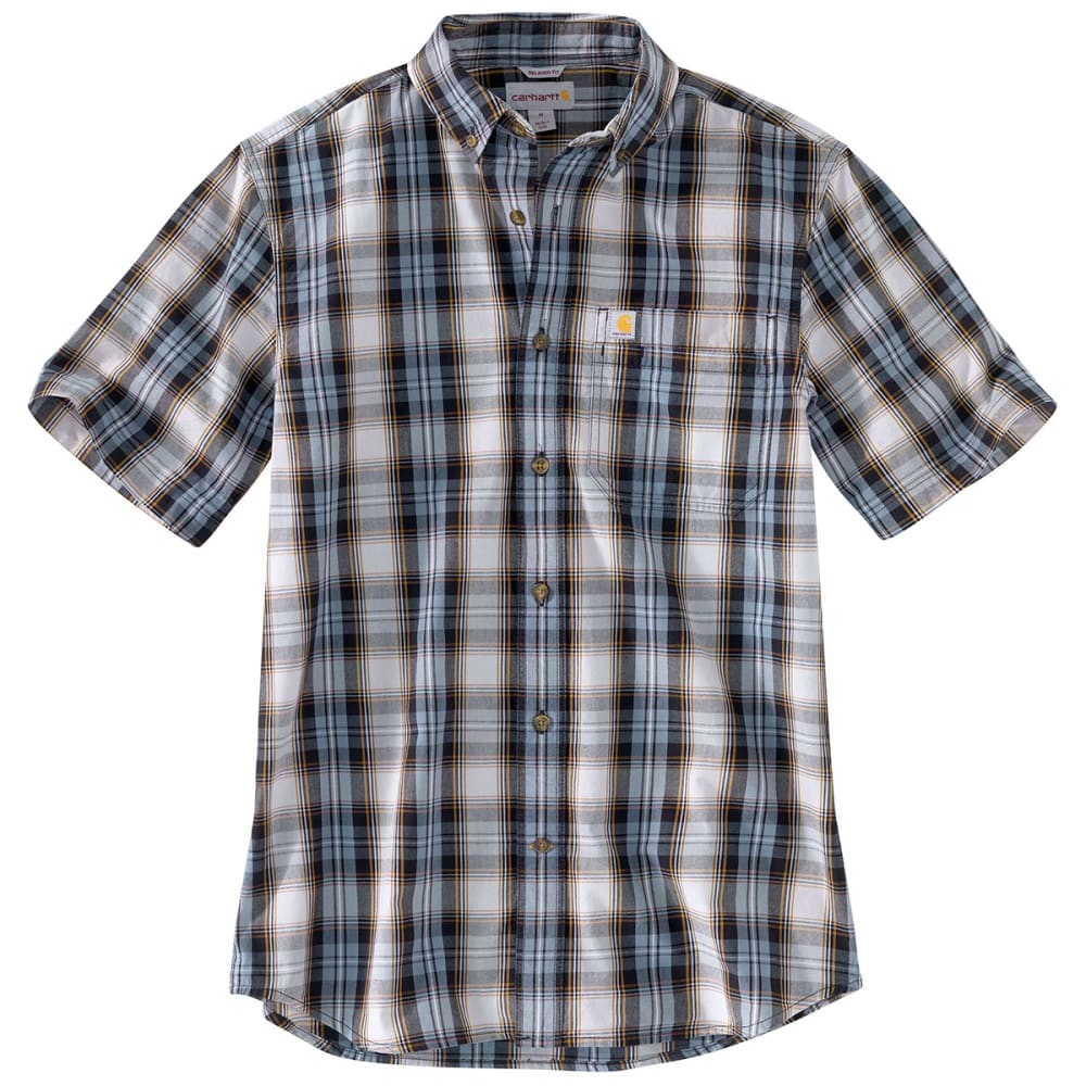 CARHARTT Men's Essential Plaid Button-Down Short-Sleeve Shirt M
