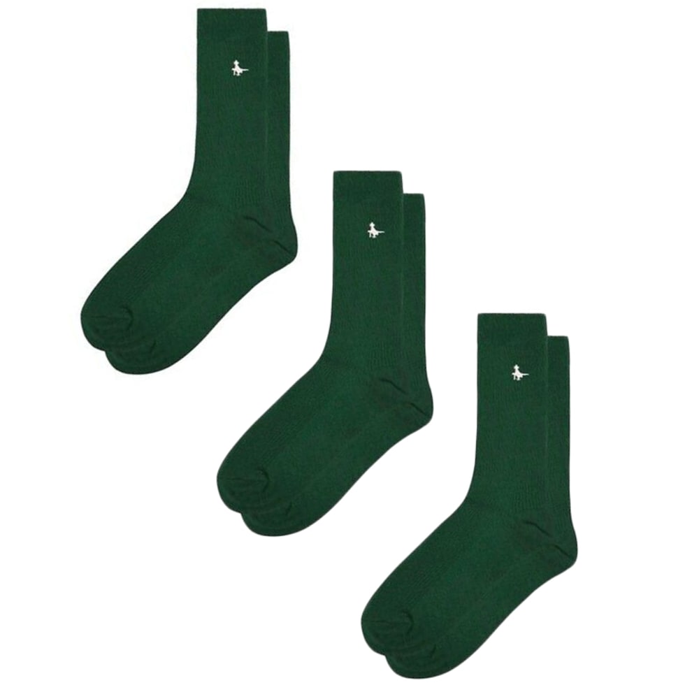 JACK WILLS Men's Meadowcroft Plain Rib Socks, 3 Pack ONE SIZE