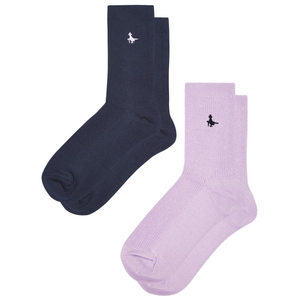 JACK WILLS Women's Pointon Ribbed Socks, 2 Pack ONE SIZE