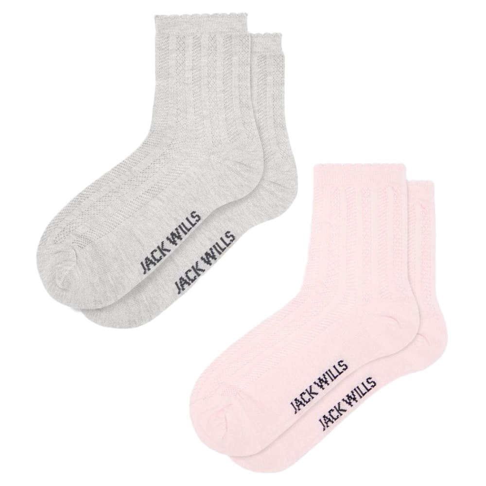 JACK WILLS Roselands Pointelle Ankle Sock, 2 Pack ONE SIZE