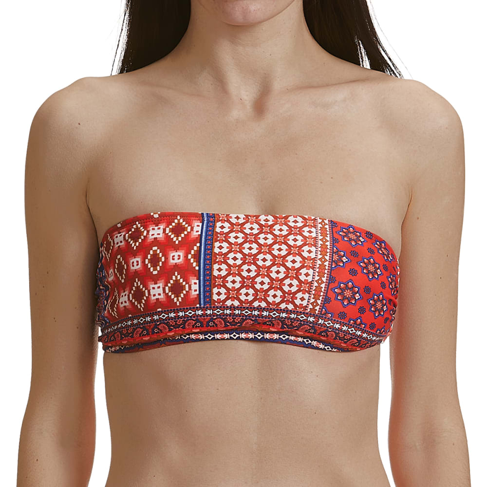 INDIGO REIN Junior's Boho Patchwork Print Swim Top XL