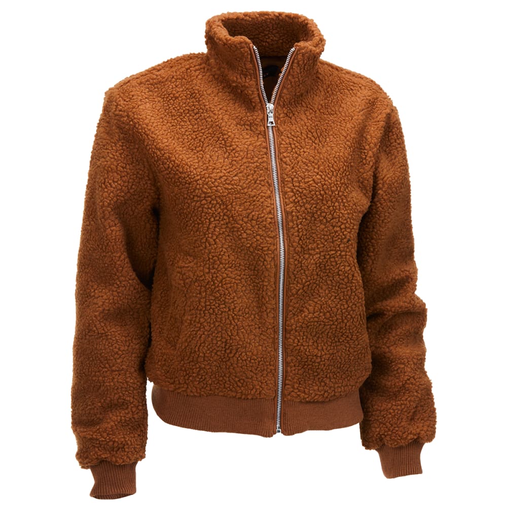 AMBIANCE Juniors' Sherpa Bomber Zip Front Jacket S
