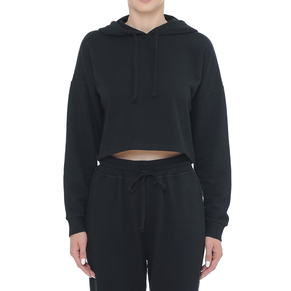 AMBIANCE Juniors' Long-Sleeve Fleece Pullover Cropped Hoodie S