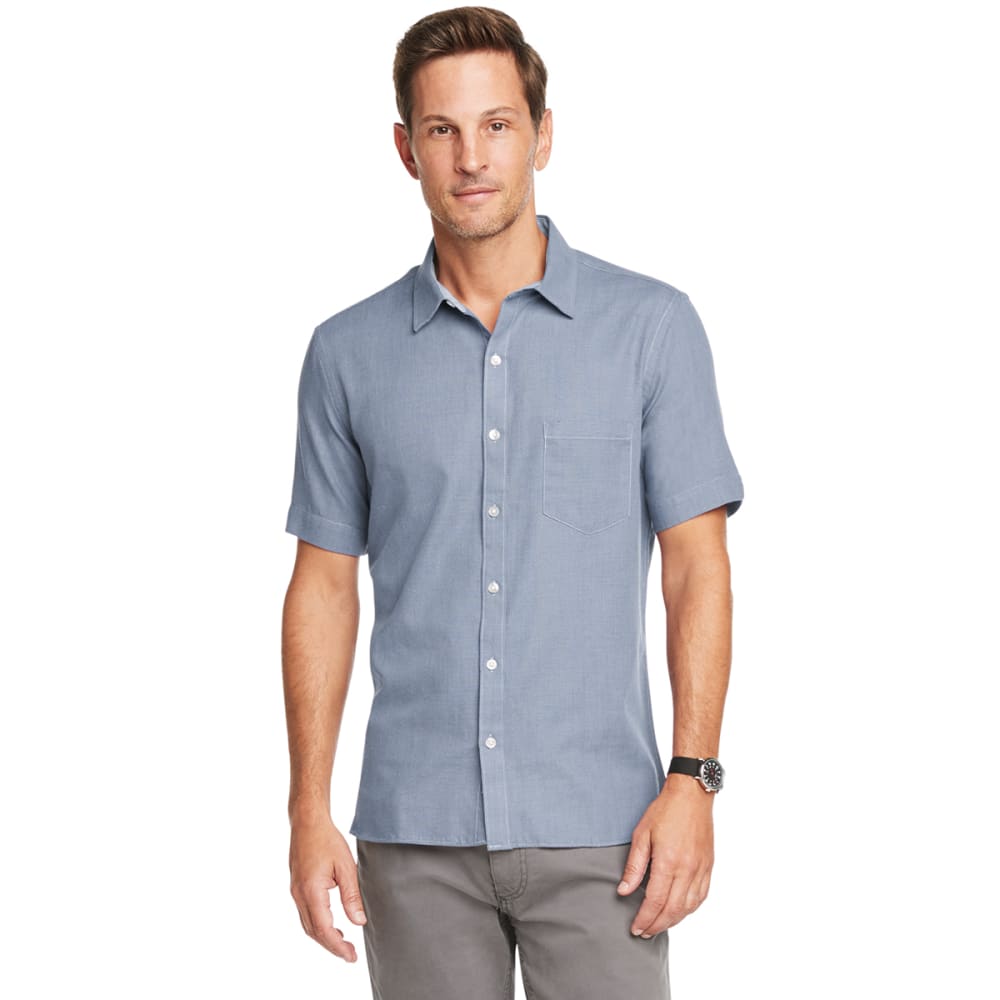 VAN HEUSEN Men's Never Tuck Slim Fit Short-Sleeve Button-Down - Bob’s ...