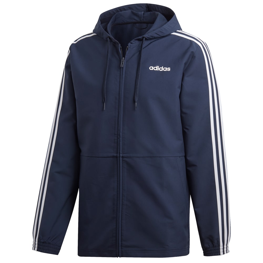 ADIDAS Men's Essentials 3-Stripes Hooded Windbreaker S