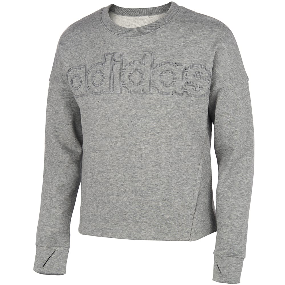 ADIDAS Girls' Linear Logo Crew Neck Sweatshirt S