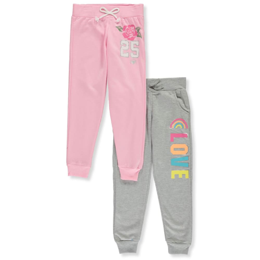 ONE STEP UP Girls' 7-16 Fleece Joggers, 2 Pairs 10-12