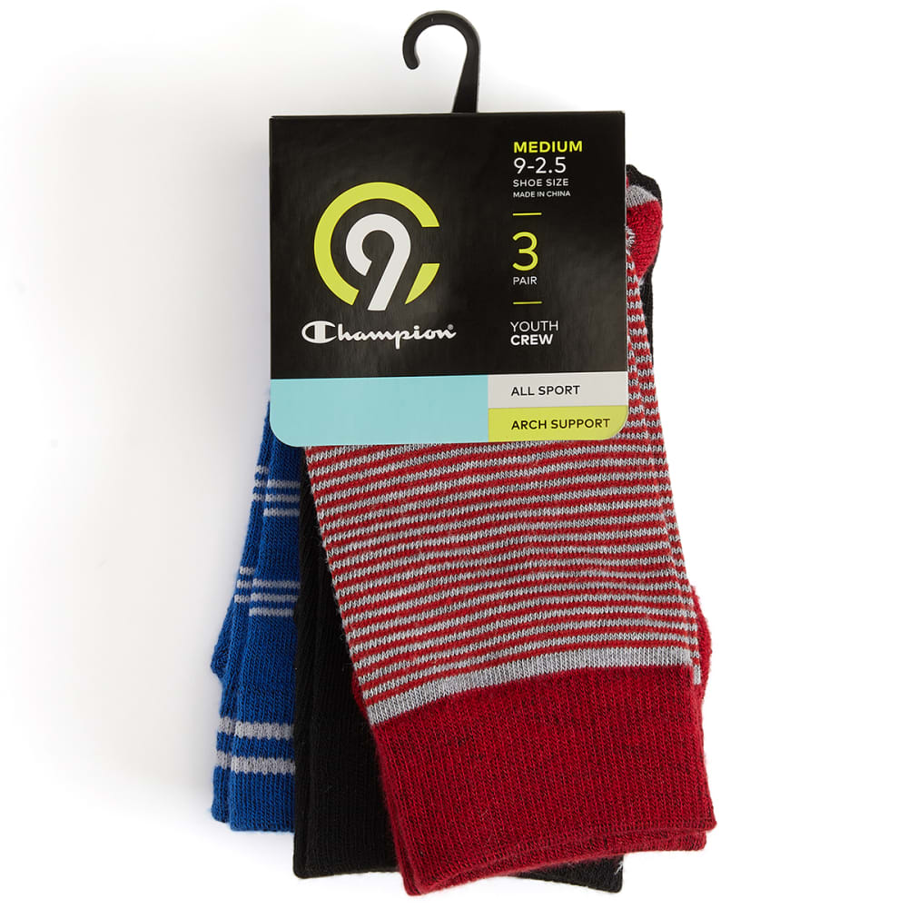 CHAMPION Boys' All Sport Crew Socks, 3 Pack - Bob’s Stores