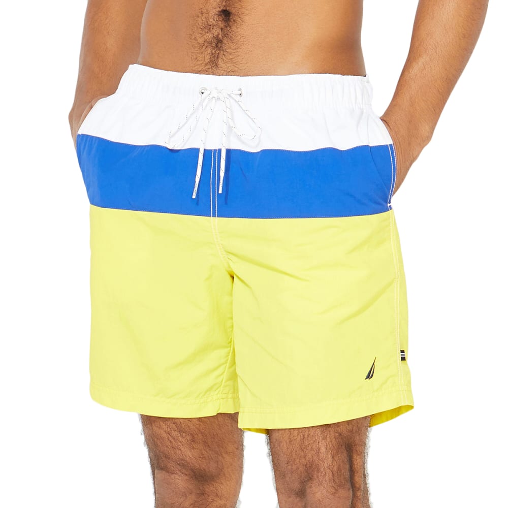 NAUTICA Men's Tri-Block Quick-Dry Swim Trunks XL