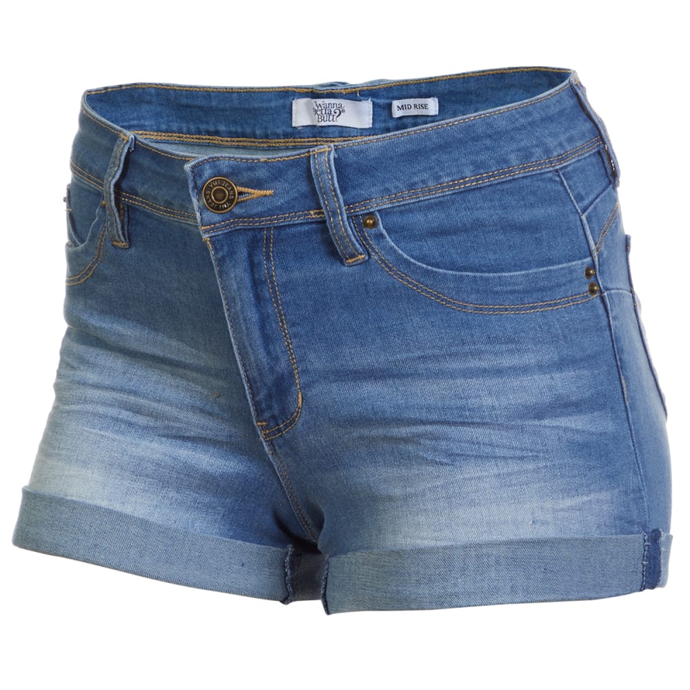 YMI Juniors' Mid-Rise 1-Button Cuffed Hem Shorts - Bob’s Stores