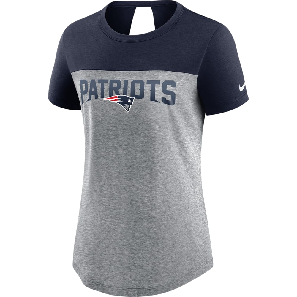 NEW ENGLAND PATRIOTS Nike Women's Keyhole Tri-Blend Tee S
