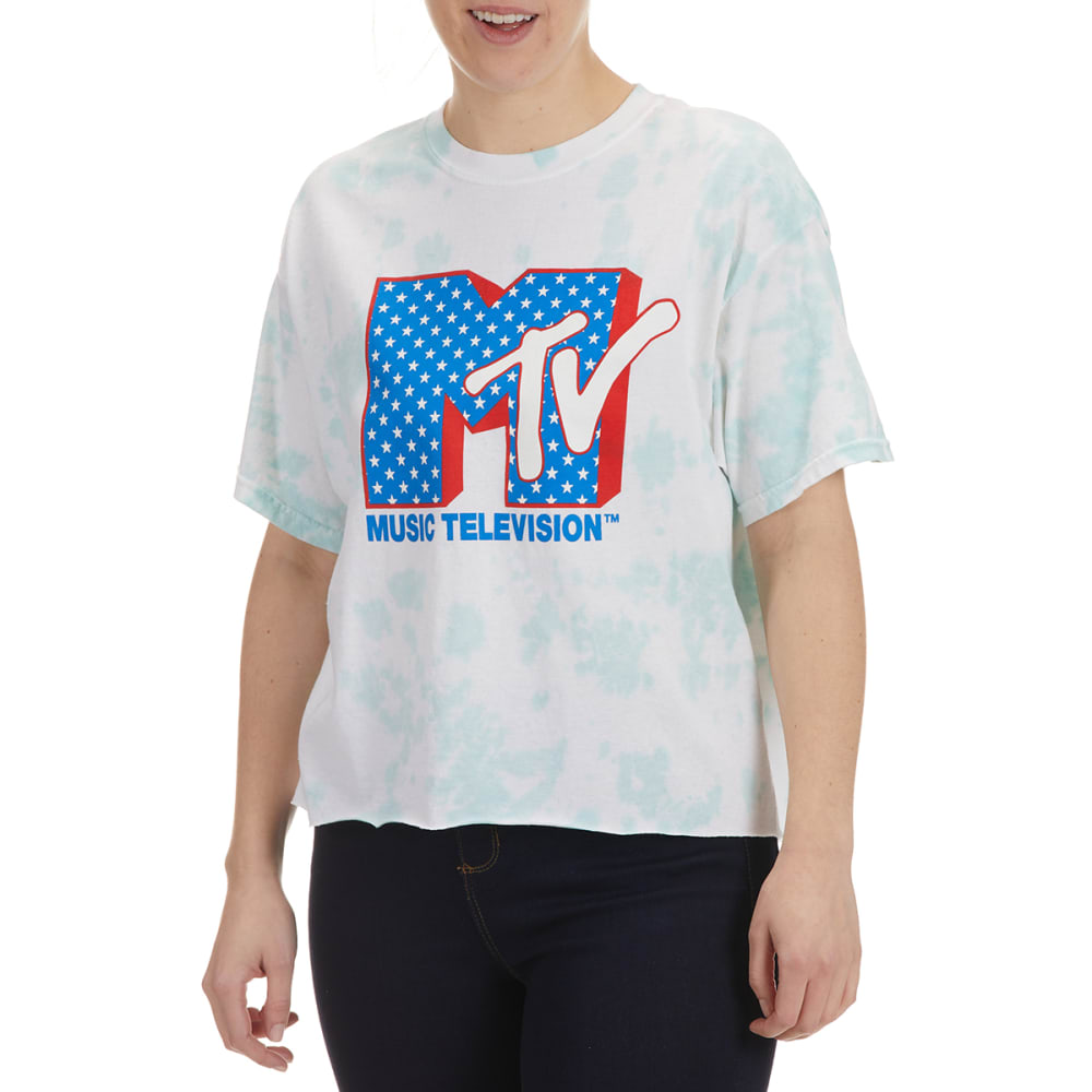 MTV Juniors' Cloud Wash Short Sleeve Graphic Tee XL
