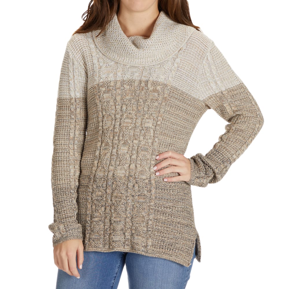 JEANNE PIERRE Women's Cowl Neck Cable Sweater - Bob’s Stores