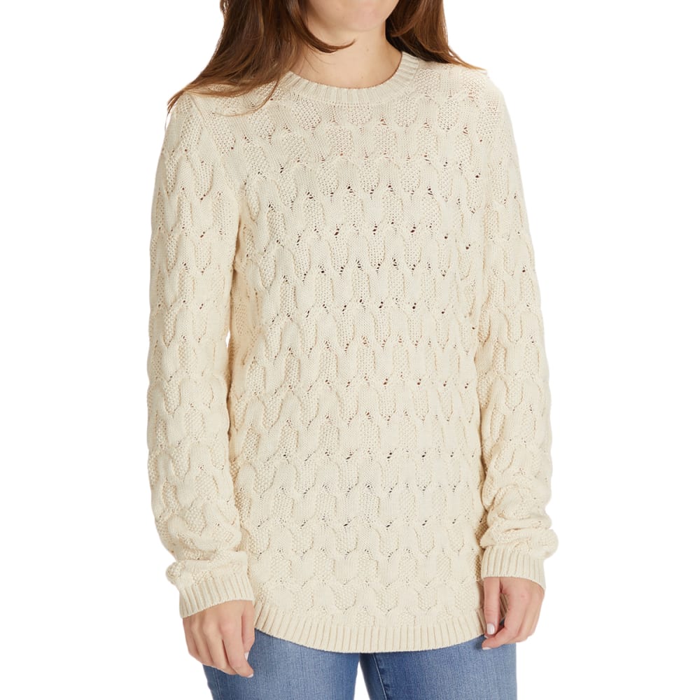 JEANNE PIERRE Women's Crew Neck Cable Sweater S