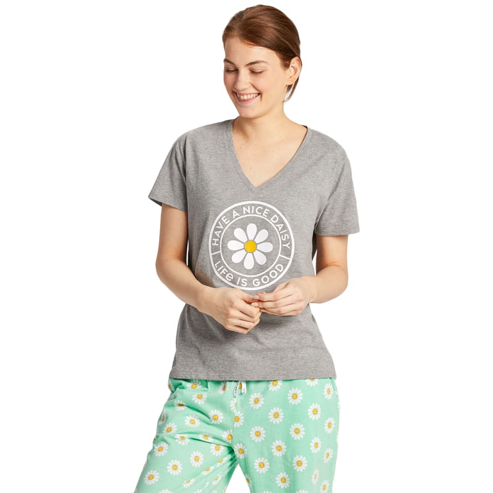 LIFE IS GOOD Women's Have A Nice Day Snuggle Up V-Neck SleepTop S