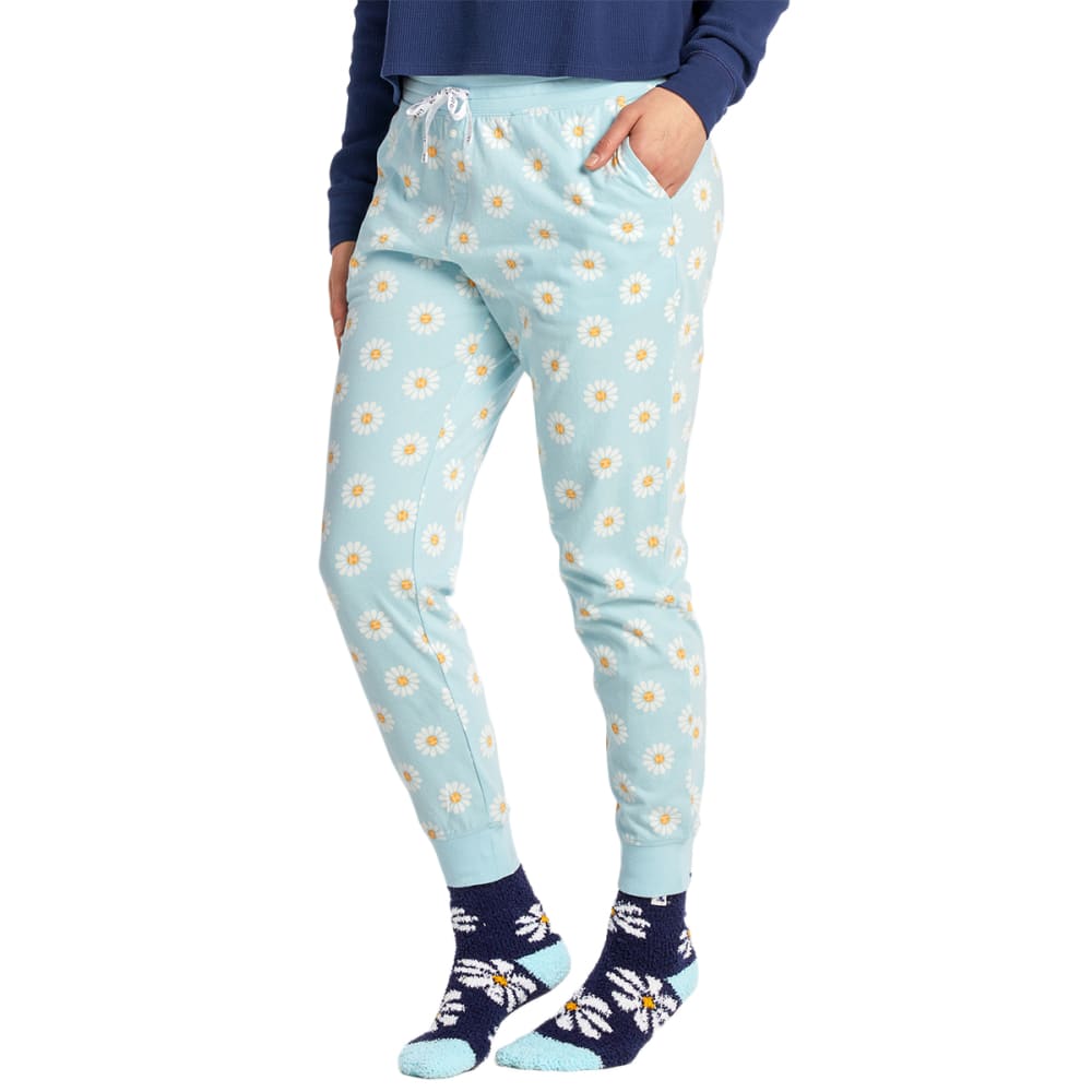 LIFE IS GOOD Women's Daisy Polka Dot Snuggle Up Sleep Jogger S