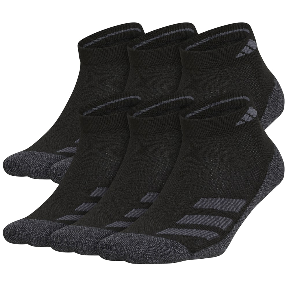 ADIDAS Boys' Cushioned Angle Stripe Quarter Socks, 6 Pack M