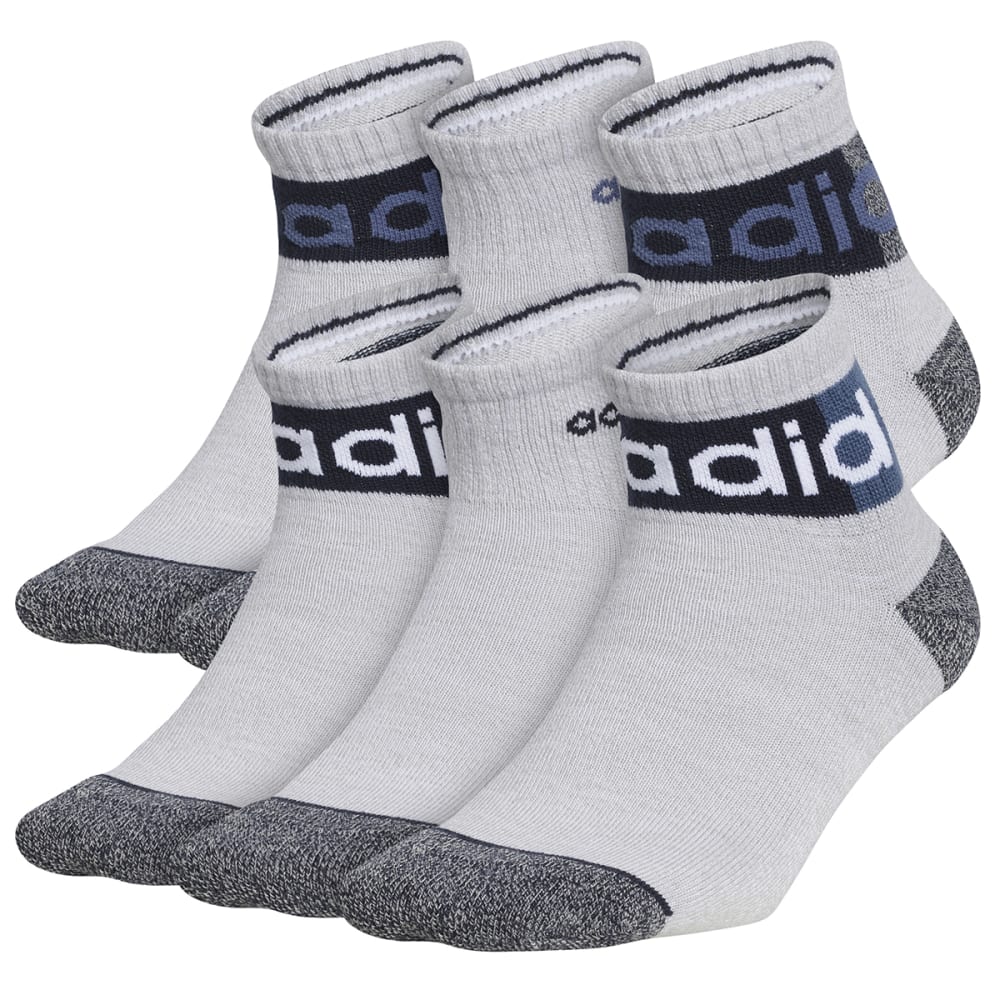 ADIDAS Kids' Blocked Linear 2.0 Quarter Socks, 6 Pack M