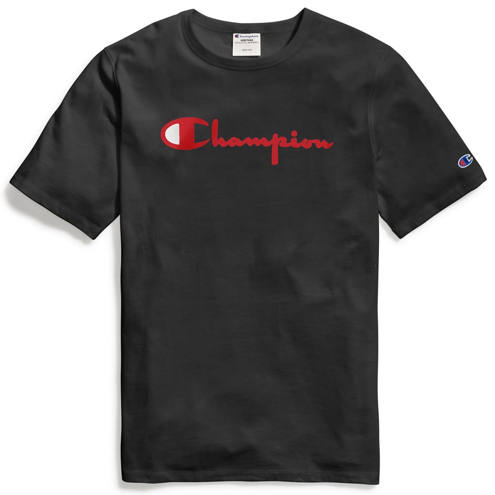 CHAMPION Men's Scripted Flock Short-Sleeve Tee S