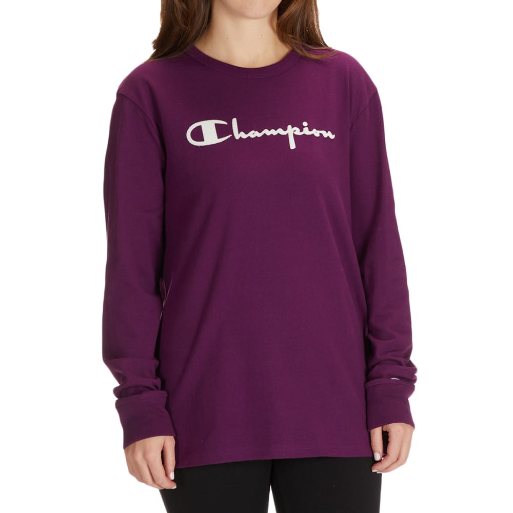 CHAMPION Women's The Boyfriend Long-Sleeve Tee XS
