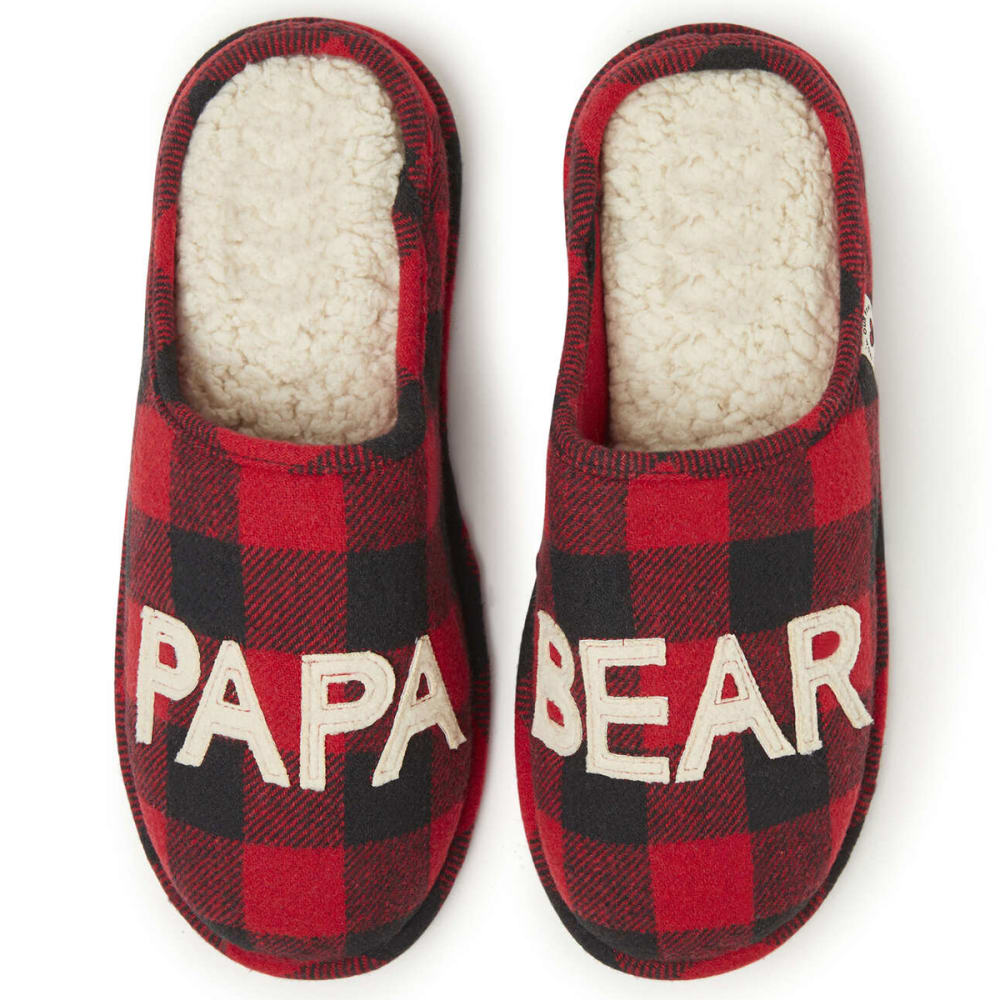 FAMOUS MAKER Men's Papa Bear Buffalo Check Clog Slipper S