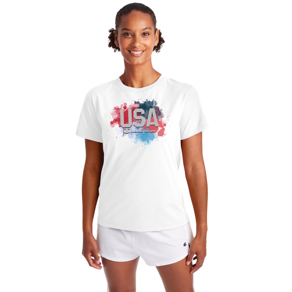 CHAMPION Women's USA Short Sleeve Graphic Tee XS