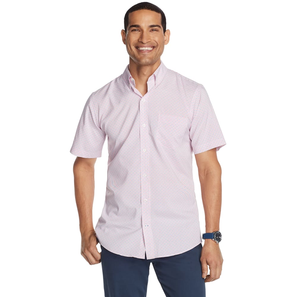 IZOD Men's Advantage Performance Button Down Short Sleeve Shirt M