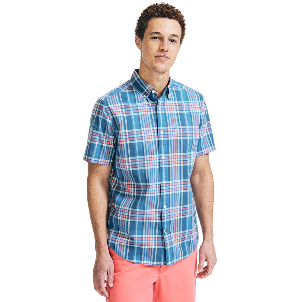 NAUTICA Men's Short Sleeve Oxford Shirt M